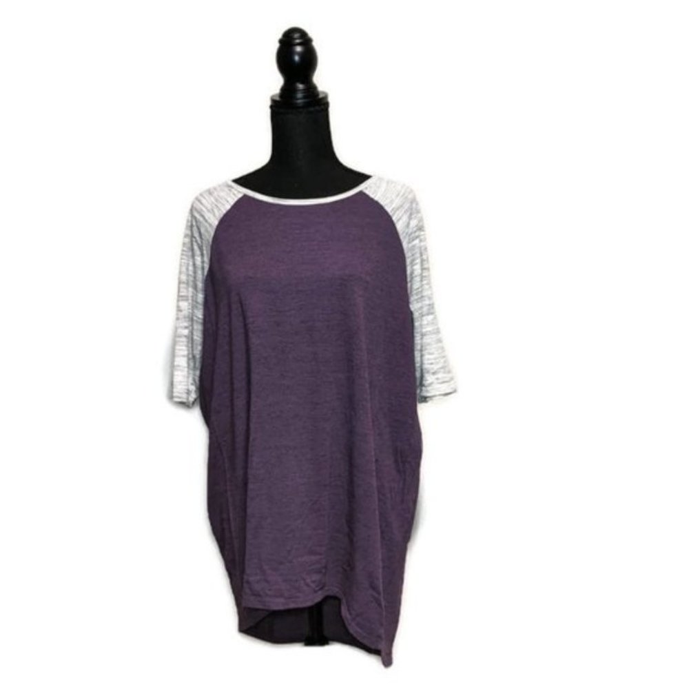 LuLaRoe Purple and Grey Baseball Style Irma